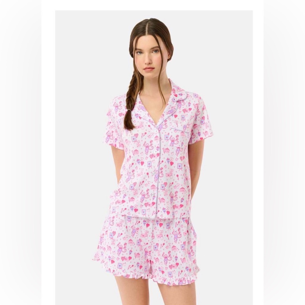 Roller Rabbit Love Letters,  Wyatt Polo Pajamas (shorts), Size XS